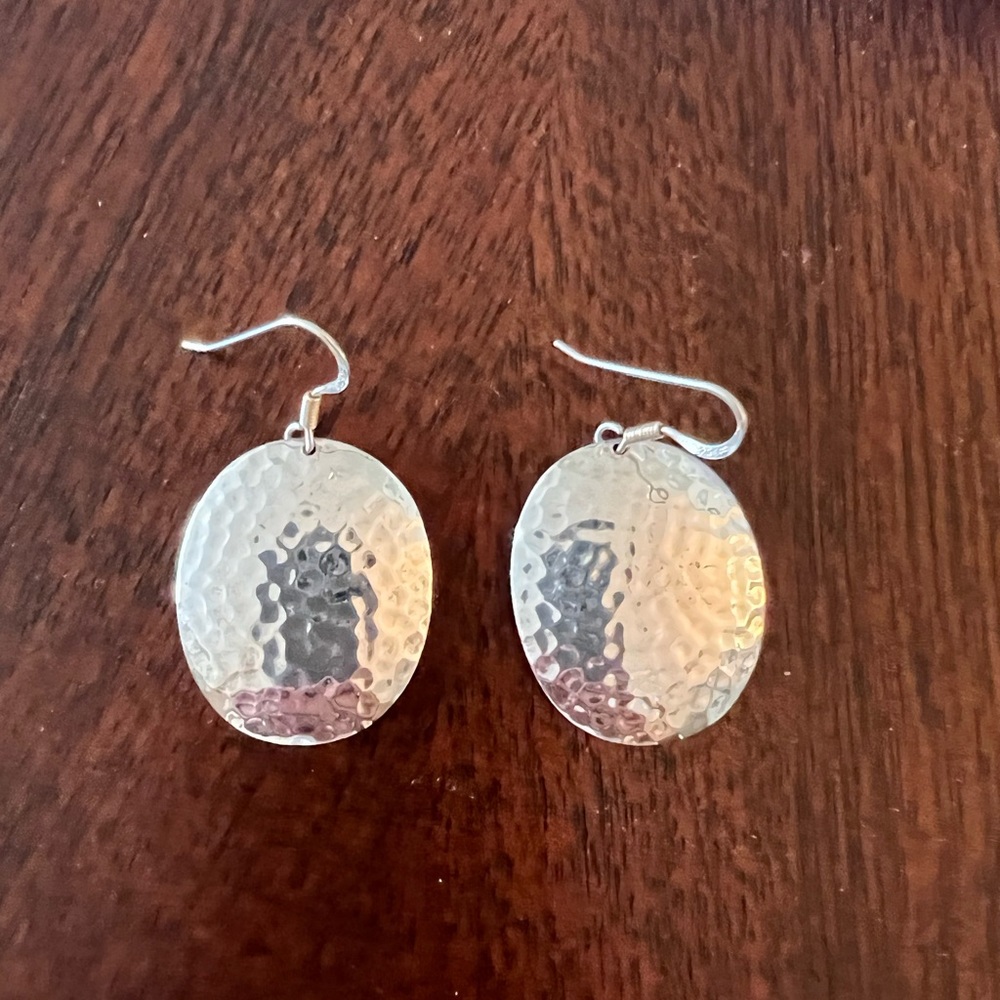 Hammered silver earrings